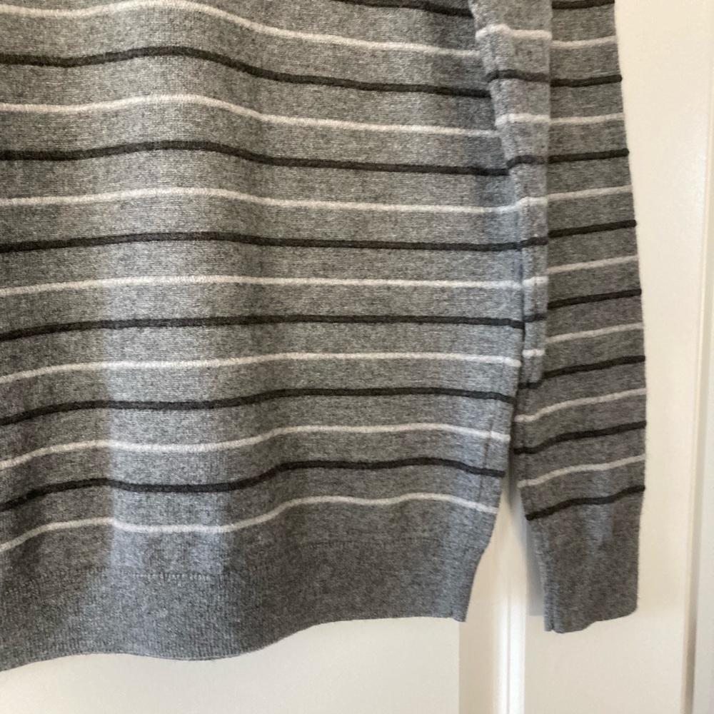 Nordstrom Mens sweater large gray stripes - Picture 6 of 12